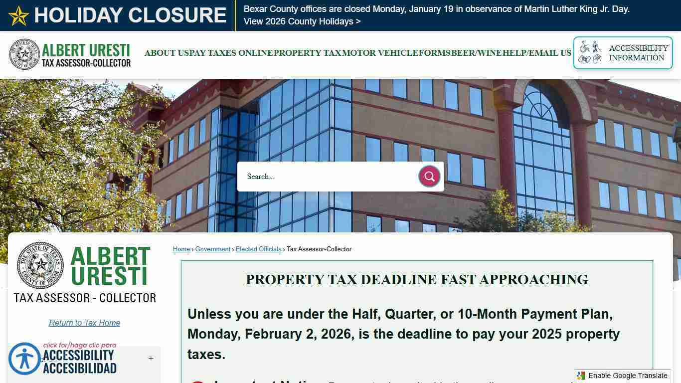 Bexar County Tax Assessor-Collector, Albert Uresti | Bexar County, TX - Official Website